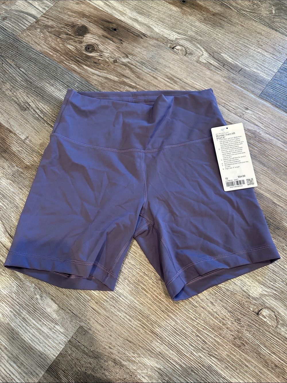 NEW with tags! Lululemon Wunder Train High-Rise Short 6" Grape Mist / Size 10